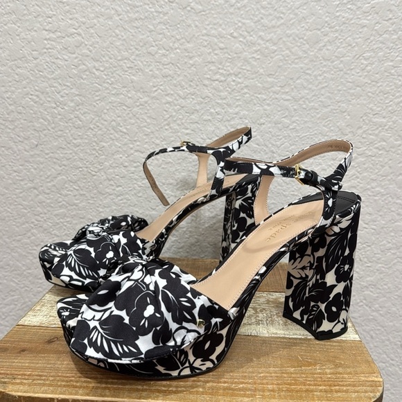 Kate Spade Lucie Tropical Foliage Silk Platform Sandals Size 11 - Picture 5 of 9